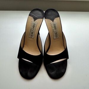 Jimmy Choo Black Open-Toe Slide Sandals